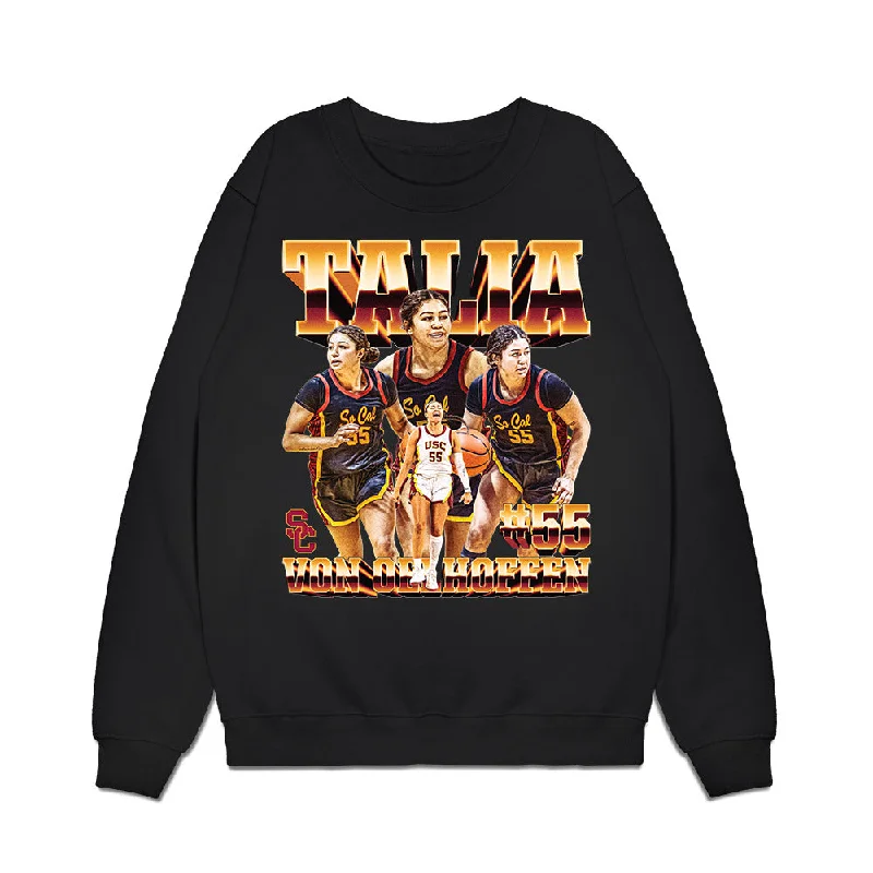 USC - NCAA Women's Basketball : Talia von Oelhoffen - Player Collage Midweight Crewneck Sweatshirt Hoodie with Hem Detail Decorative Unique USC - NCAA Women's Basketball : Talia von Oelhoffen - Player Collage Midweight Crewneck Sweatshirt Hoodie with Hem Detail Decorative Unique