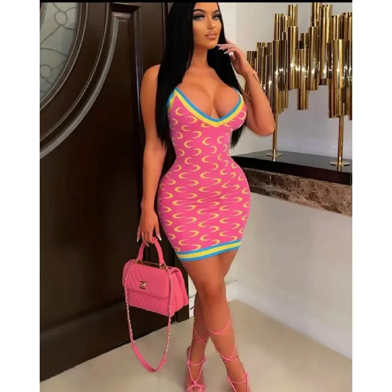 Deep V-Neck Mini Dress Modern Satin Mini Dress