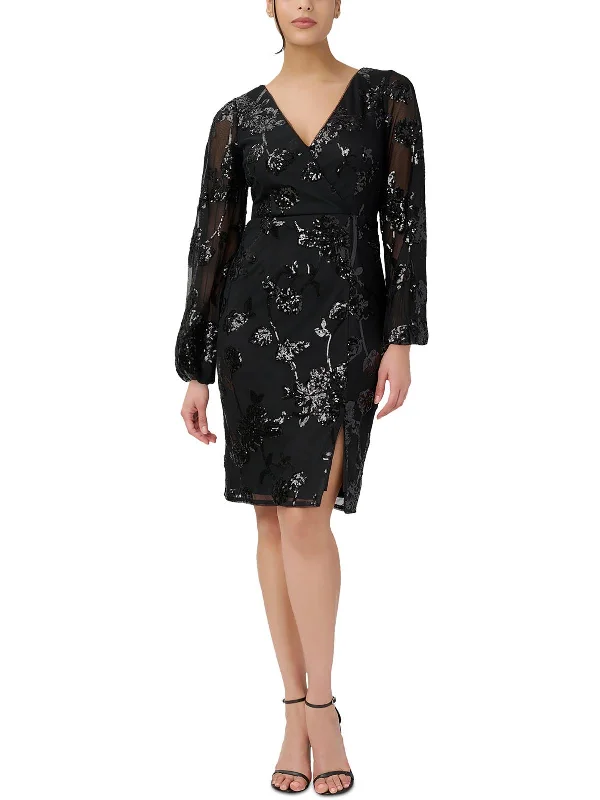 Womens Sequined Knee-Length Cocktail and Party Dress Tunics Prom sequined