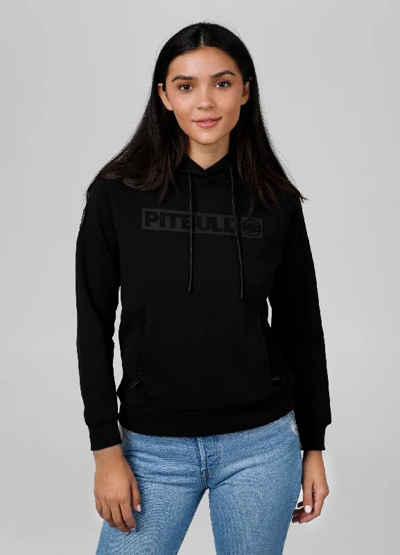Women's hoodie Georgia - Black/Black Hoodie with Pattern Geometric Abstract