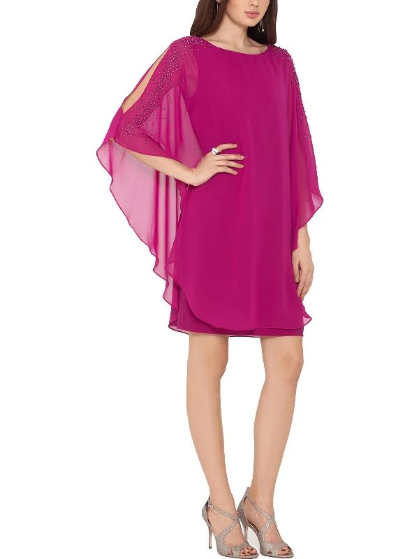 Petites Chiffon Sheath Cocktail and Party Dress Tunics Satin smooth