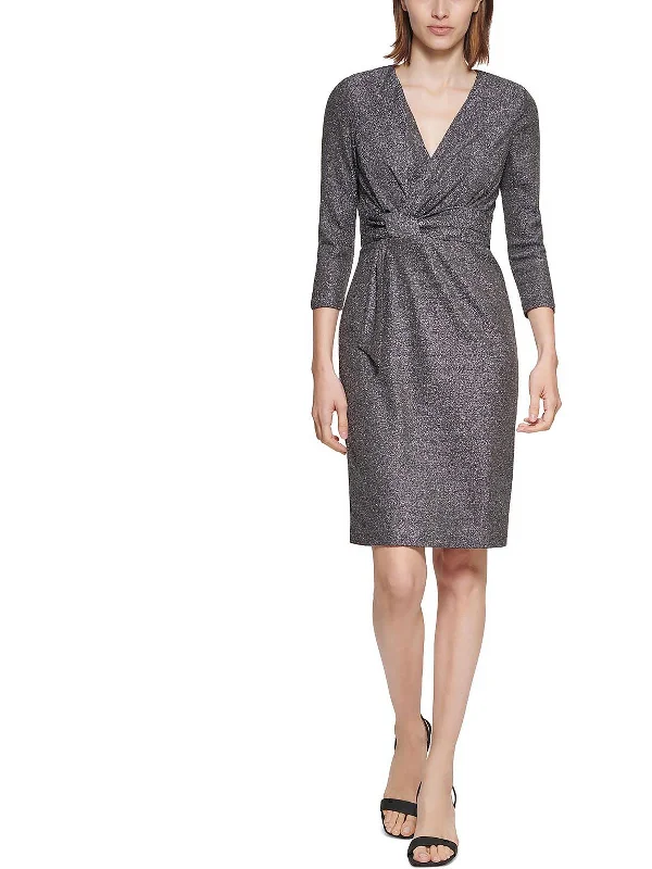 Womens Glitter Knee Cocktail and Party Dress Tunics Stylish elegant