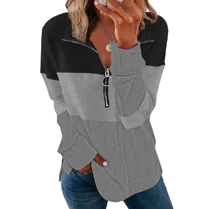 Women's Loose All Match Colorblock Sweatshirt Hoodie with Drop Shoulder Relaxed Streetwear Women's Loose All Match Colorblock Sweatshirt Hoodie with Drop Shoulder Relaxed Streetwear