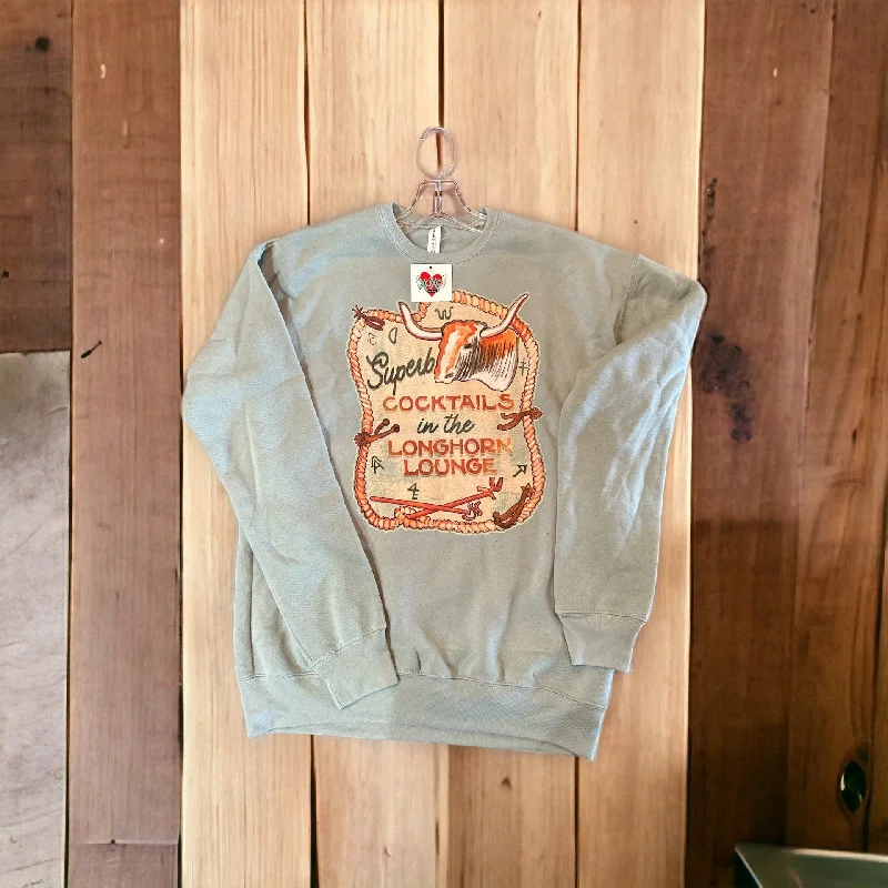 Women's XOXO Art Crew Neck Sweatshirt-Longhorn Lounge Hoodie Sweatshirt Pullover