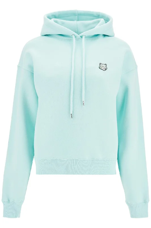 Bold Fox Head Comfort Fit Sweatshirt Hoodie with Metallic Shiny Futuristic
