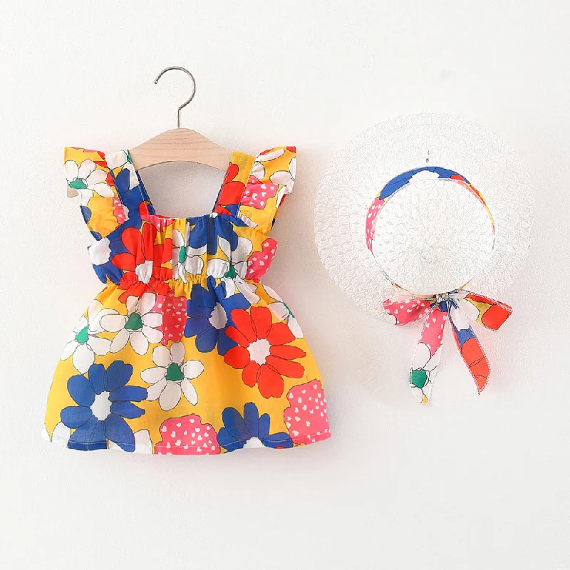 Baby Girl Cute Summer Flower Princess Dress Elegant Long Evening
