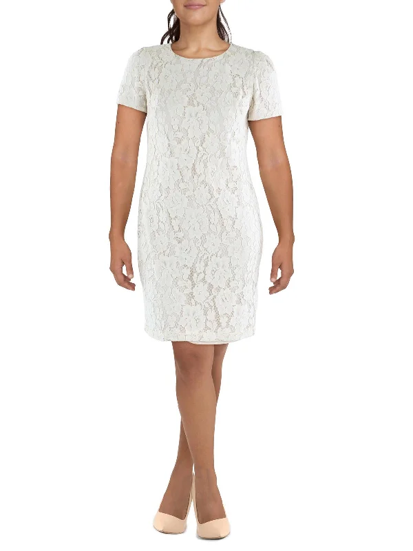 Womens Lace Knee-Length Cocktail and Party Dress Tunics Versatile stylish