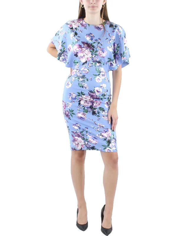Womens Knee-Length Butterfly Sleeves Sheath Dress Tunics Sophisticated sleek