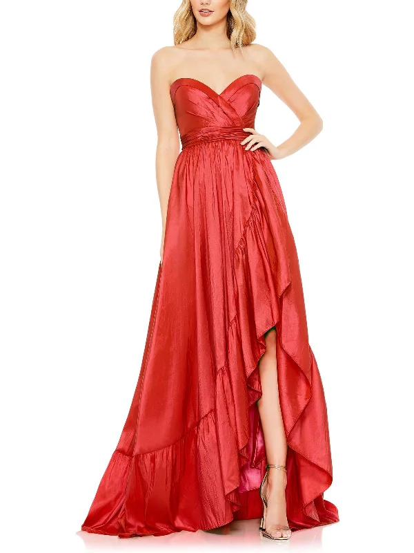 Womens Shantung Strapless Evening Dress Tunics Occasion special