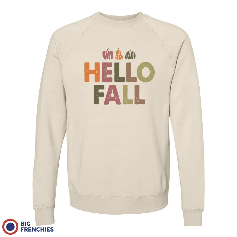 Hello Fall With Pumpkin Unisex Organic Cotton Sweatshirt Hoodie with Turtle Neck Cozy Winter Hello Fall With Pumpkin Unisex Organic Cotton Sweatshirt Hoodie with Turtle Neck Cozy Winter