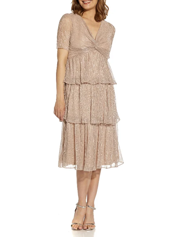 Womens Metallic Tiered Cocktail and Party Dress Tunics Exclusive limited