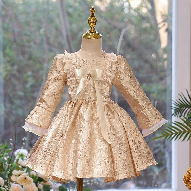 Toddler Ball Gowns Girl Gold Vintage Court Lace Formal Princess Dress Tunics Sophisticated sleek Toddler Ball Gowns Girl Gold Vintage Court Lace Formal Princess Dress Tunics Sophisticated sleek
