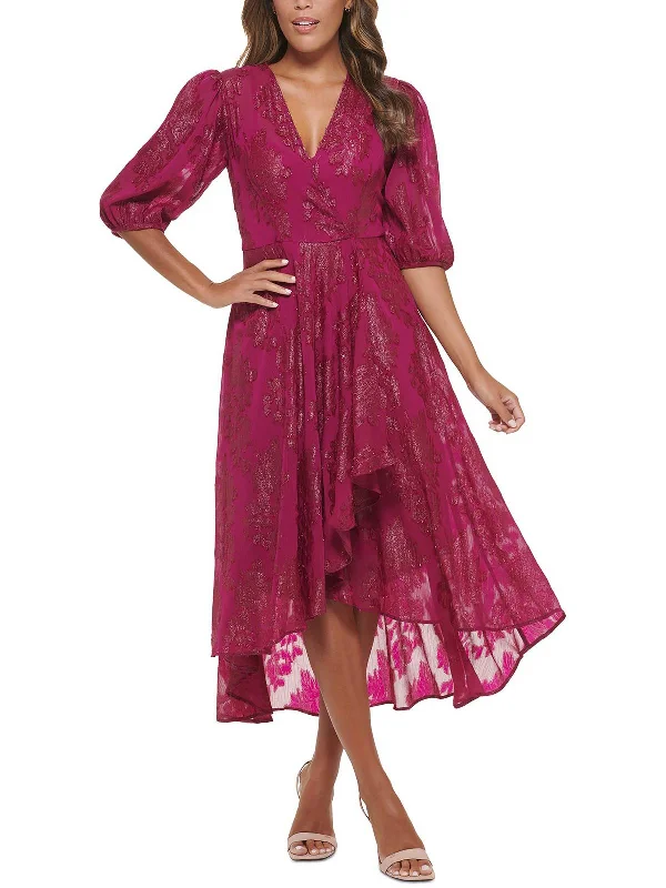 Womens Chiffon Midi Cocktail and Party Dress Tunics Bridal satin