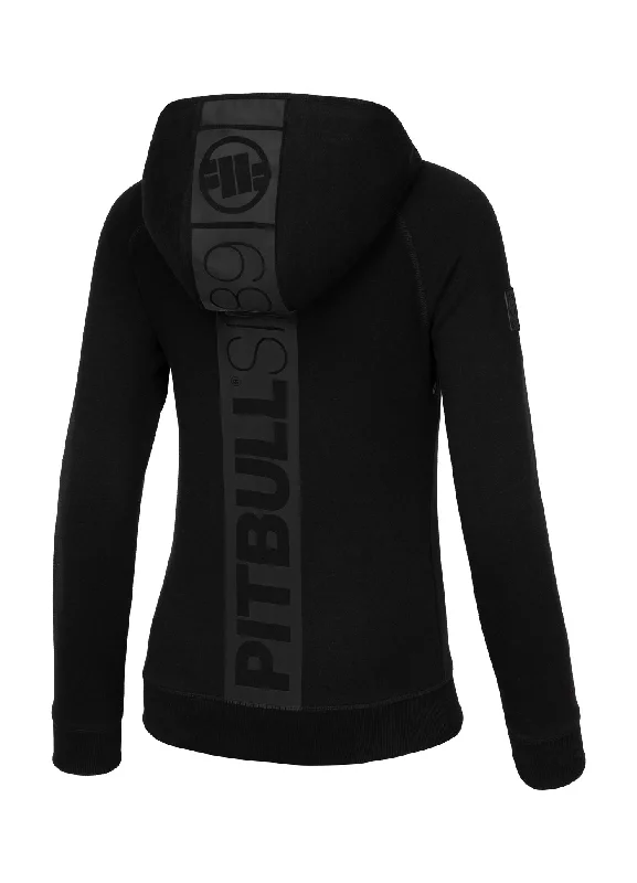 Women's zip-up hoodie Fuchsia - Black/Black Hoodie with Illustration Artistic Creative