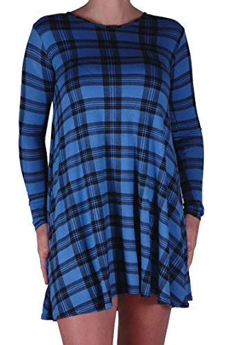 Iona Tartan Flared Mini Dress Fashionable Boho-Chic Mini Dress