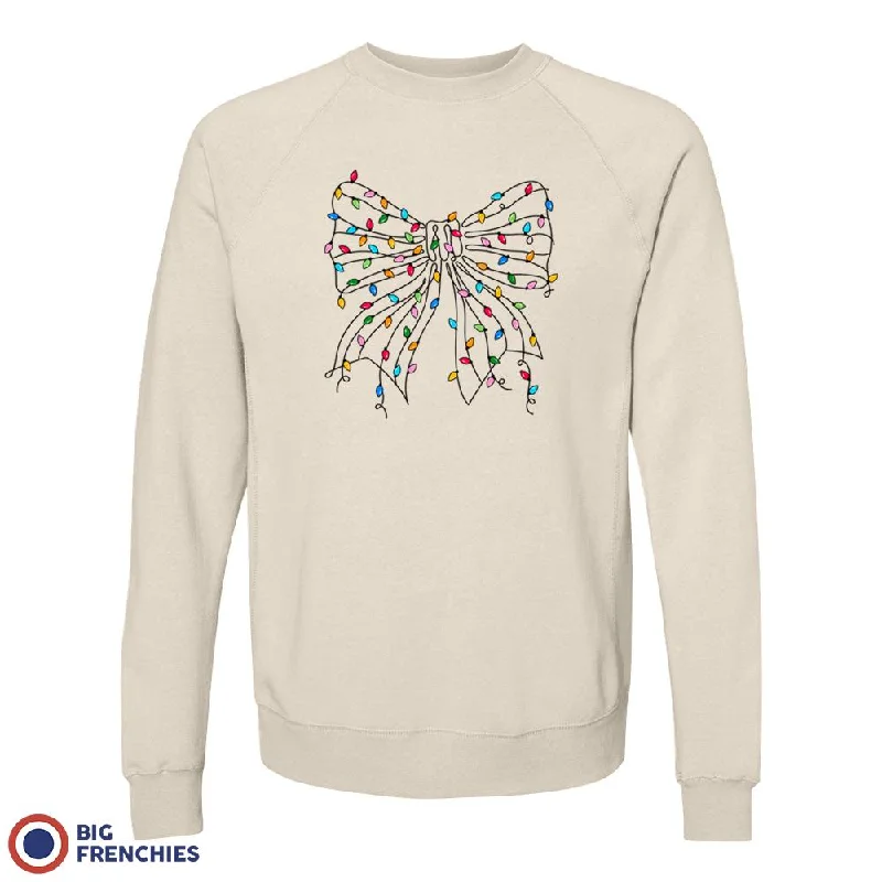 Christmas Bow Women's Organic Cotton Sweatshirt Hoodie with Hem Ribbing Snug Secure