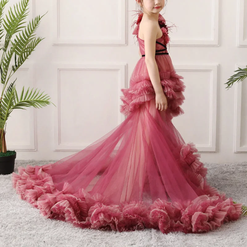 Flower Girl Dress Little Girl Summer Gorgeous Floral Trailing Princess Dress Tunics Leisure comfortable Flower Girl Dress Little Girl Summer Gorgeous Floral Trailing Princess Dress Tunics Leisure comfortable