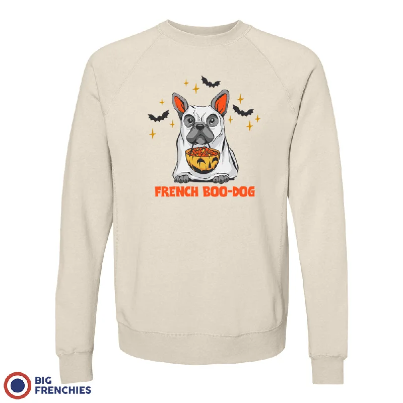 French Boo-Dog Halloween Unisex Organic Cotton Sweatshirt Hoodie with Batwing Sleeves Loose Dramatic French Boo-Dog Halloween Unisex Organic Cotton Sweatshirt Hoodie with Batwing Sleeves Loose Dramatic