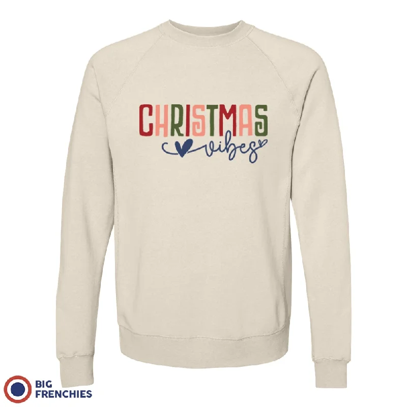Christmas Vibes Unisex Organic Cotton Sweatshirt Hoodie with Patch Decorative Personalized Christmas Vibes Unisex Organic Cotton Sweatshirt Hoodie with Patch Decorative Personalized