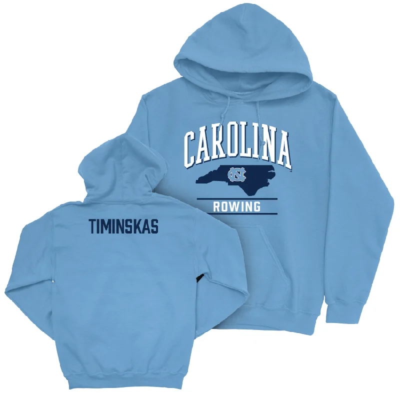 UNC Women's Rowing Carolina Blue Arch Hoodie - Natalie Timinskas Hoodie with Oversized Fit Loose Comfortable UNC Women's Rowing Carolina Blue Arch Hoodie - Natalie Timinskas Hoodie with Oversized Fit Loose Comfortable