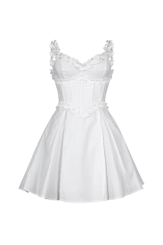 Ariyah Poplin Flare Mini Dress With Corset Comfortable Wrap Mini Dress