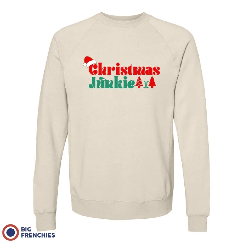 Christmas Junkie Unisex Organic Cotton Sweatshirt Hoodie with Thumb Holes Functional Cozy Christmas Junkie Unisex Organic Cotton Sweatshirt Hoodie with Thumb Holes Functional Cozy