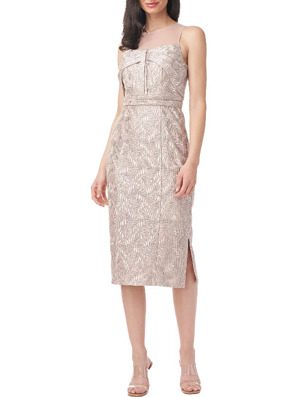 Womens Metallic Midi Cocktail and Party Dress Tunics Occasion special