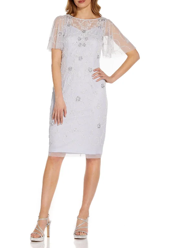 Womens Burnout Midi Cocktail and Party Dress Tunics Evening elegant
