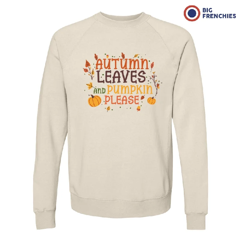 Autumn Leaves and Pumpkin Please Unisex Organic Cotton Sweatshirt Hoodie with Hem Embroidery Detailed Premium Autumn Leaves and Pumpkin Please Unisex Organic Cotton Sweatshirt Hoodie with Hem Embroidery Detailed Premium