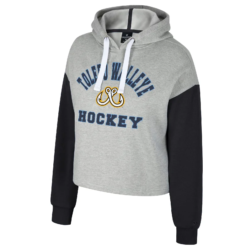 Toledo Walleye Ladies Sage Hooded Sweatshirt Hoodie with V-Neck Classic Versatile