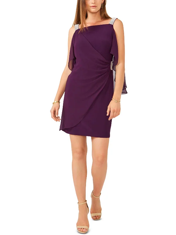 Womens Embellished Mini Cocktail and Party Dress Tunics Lace romantic