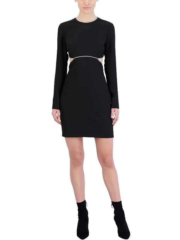 Womens Embellished Mini Cocktail and Party Dress Tunics Lace romantic