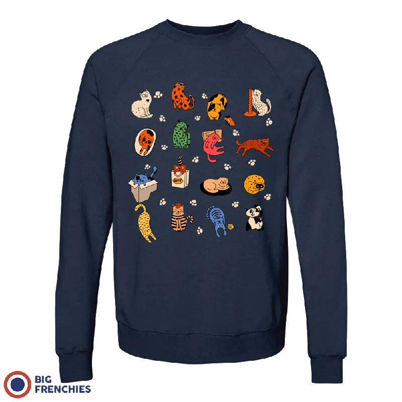 Cat Life Unisex Organic Cotton Sweatshirt Hoodie with Typography Text Message