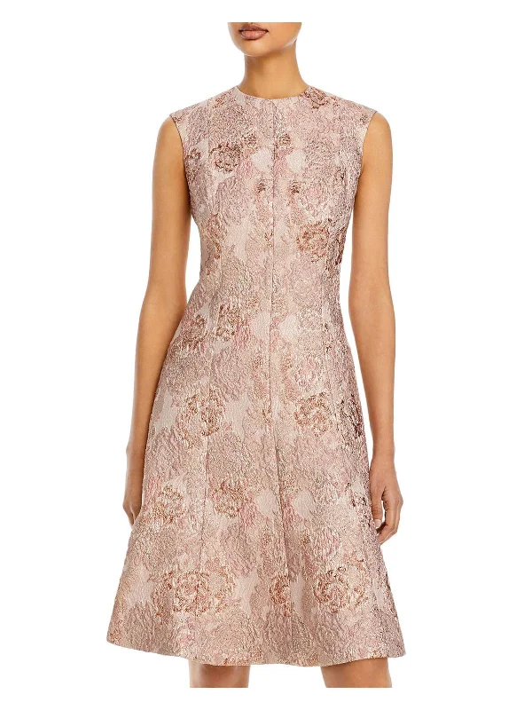 Womens Jacquard Metallic Cocktail and Party Dress Tunics Versatile stylish