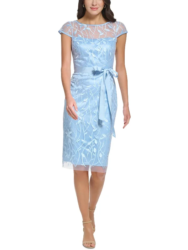 Womens Mesh Embroidered Cocktail and Party Dress Tunics Timeless classic