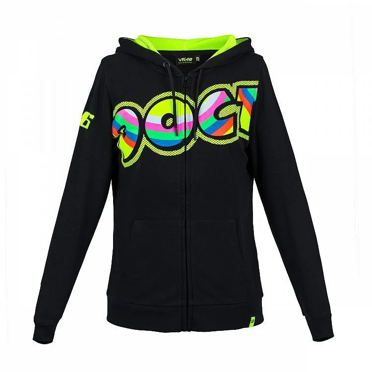 VR46 Official Womans Doctor Zip Up Hoodie - Vrwfl 307504 Zip Hoodie Drawstring Kangaroo Pocket VR46 Official Womans Doctor Zip Up Hoodie - Vrwfl 307504 Zip Hoodie Drawstring Kangaroo Pocket