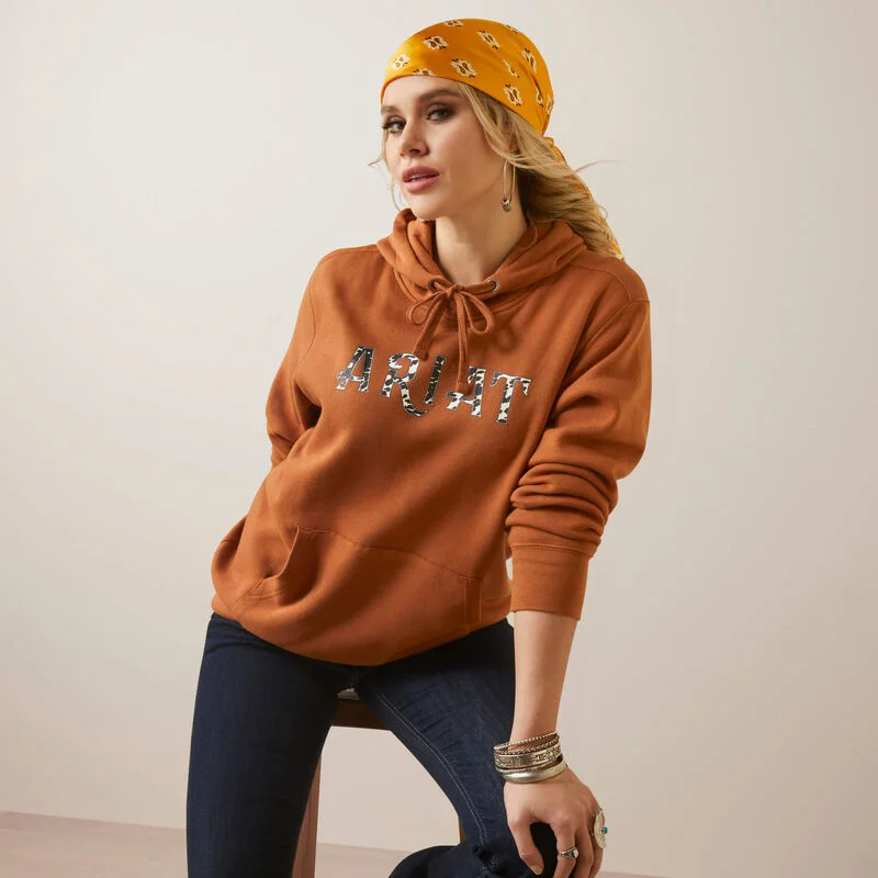 Women's Ariat REAL Cow Hyde Hoodie Hoodie with Hem Patch Decorative Personalized