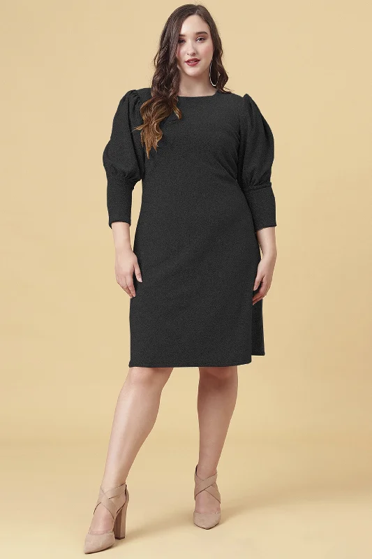 Women's Black Party Dress - Curvy Lane Tunics Trendy modern