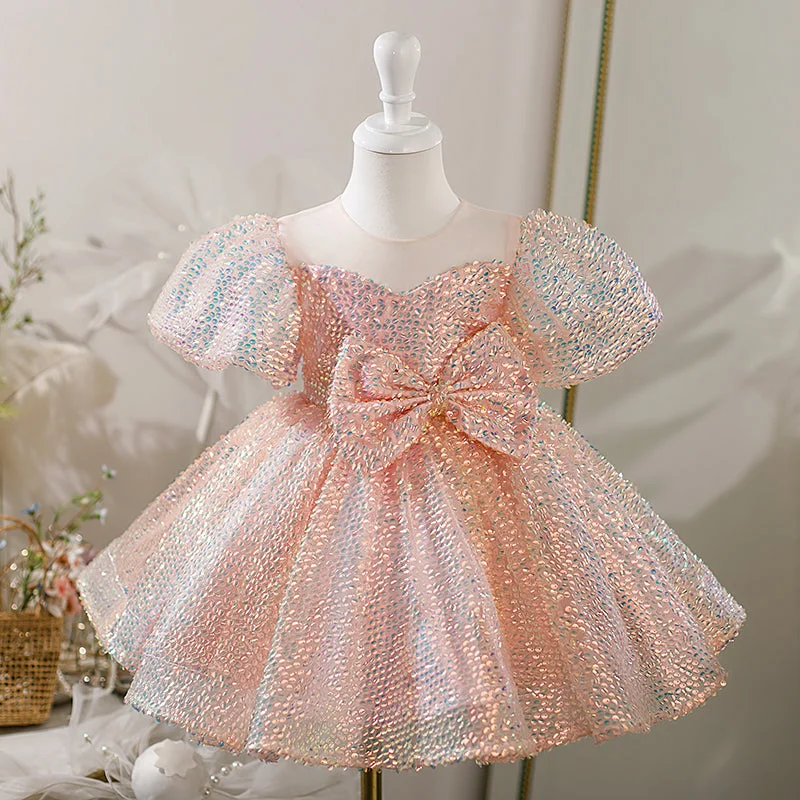 Baby Girl Dress Toddler Prom Puff Sleeves Bow Sequins Birthday Cake Princess Dress Tunics Spring floral Baby Girl Dress Toddler Prom Puff Sleeves Bow Sequins Birthday Cake Princess Dress Tunics Spring floral