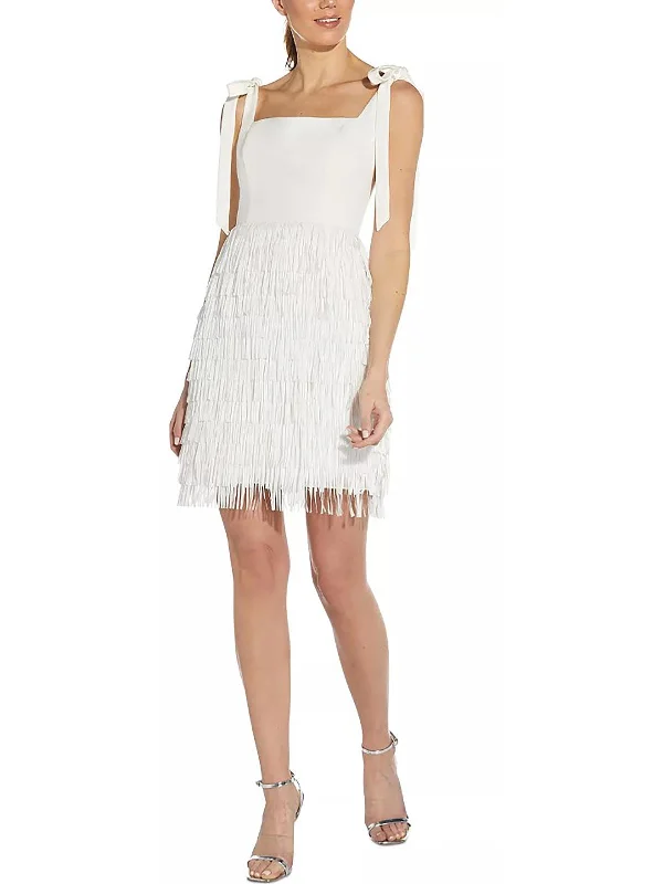 Womens Fringe Short Cocktail and Party Dress Tunics Chic fashionable