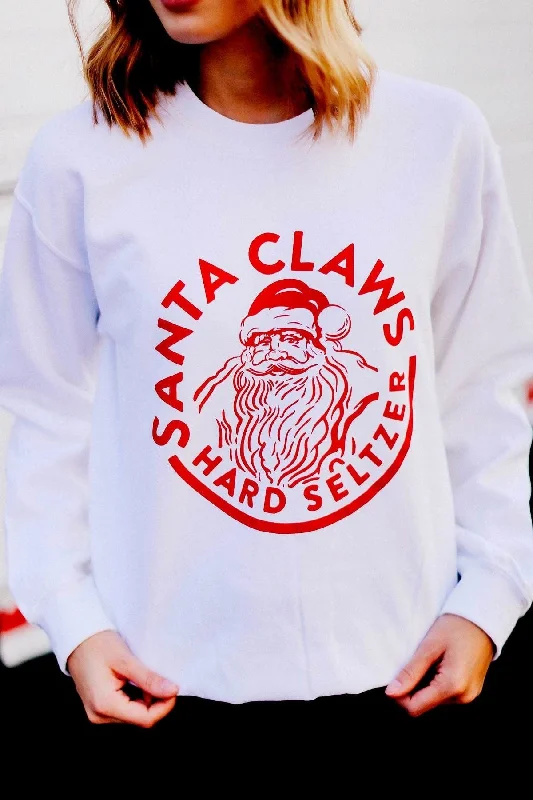 Santa Claws Sweatshirt Hoodie with Crew Neck Simple Timeless