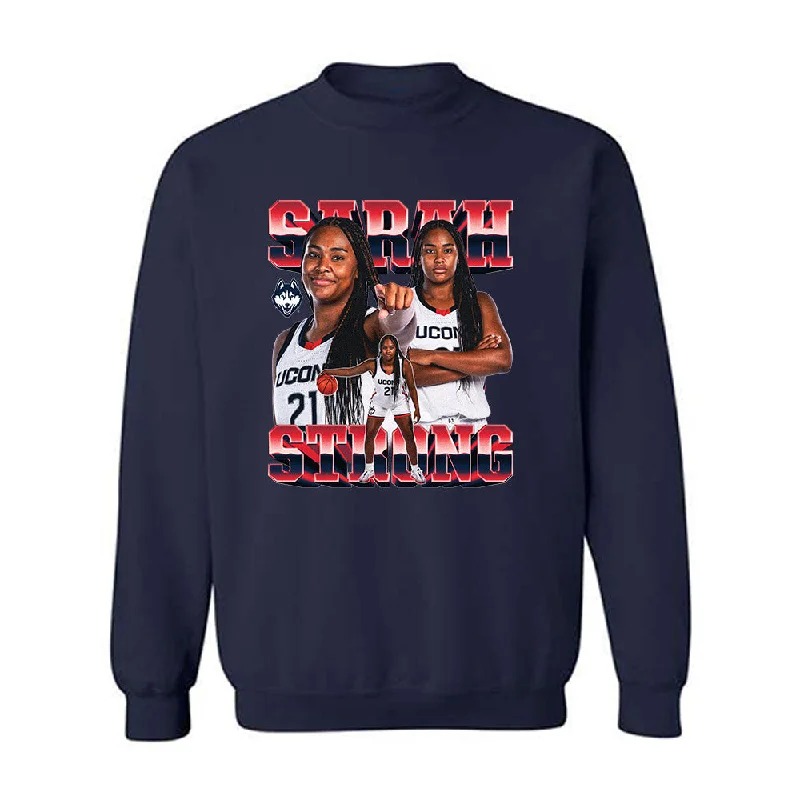 UConn - NCAA Women's Basketball : Sarah Strong - Player Collage Crewneck Sweatshirt Hoodie with Cropped Fit Short Trendy UConn - NCAA Women's Basketball : Sarah Strong - Player Collage Crewneck Sweatshirt Hoodie with Cropped Fit Short Trendy