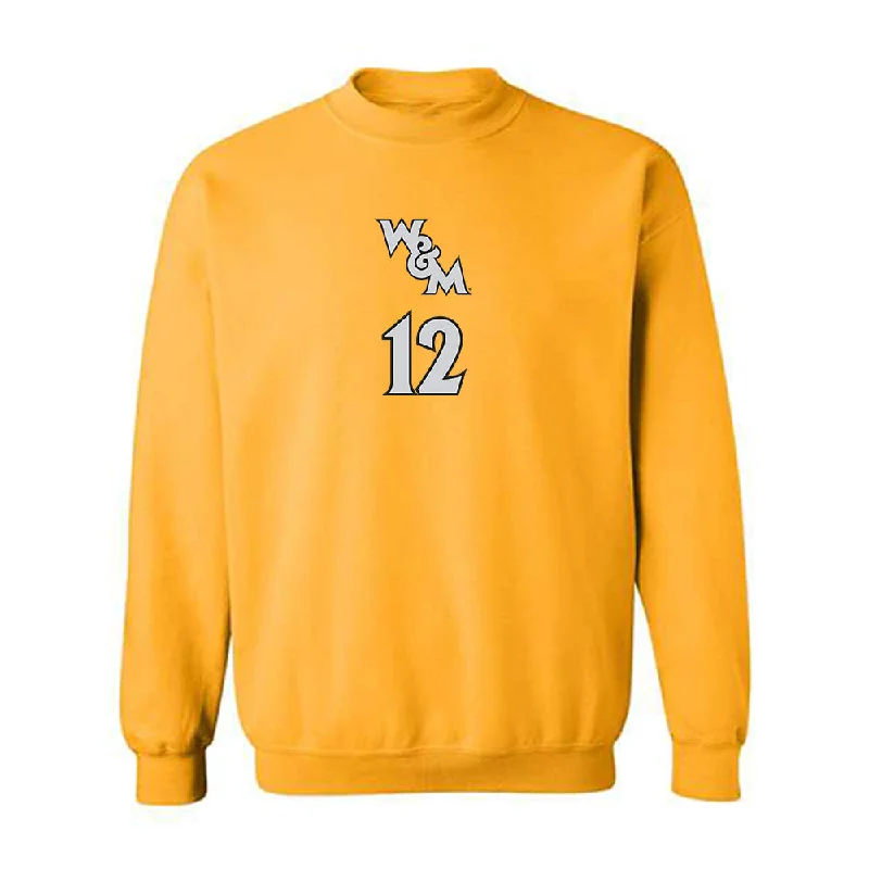 William & Mary - NCAA Women's Basketball : Tika Sallman - Replica Shersey Crewneck Sweatshirt Hoodie with Contrast Stitching Detailed Premium William & Mary - NCAA Women's Basketball : Tika Sallman - Replica Shersey Crewneck Sweatshirt Hoodie with Contrast Stitching Detailed Premium