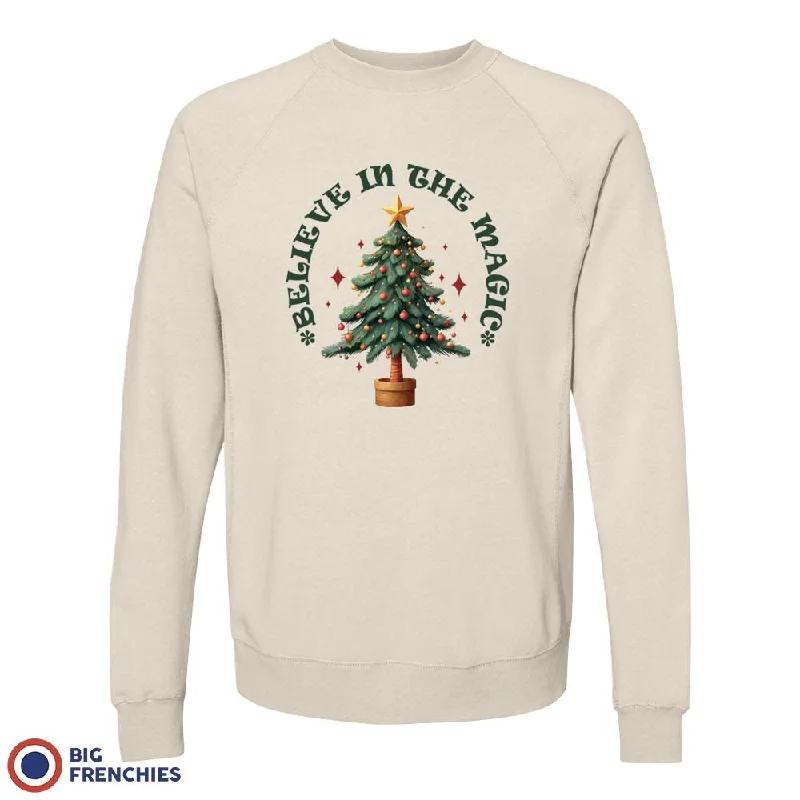 Believe In The Magic Christmas Unisex Organic Cotton Sweatshirt Hoodie with Hem Applique Textured Unique Believe In The Magic Christmas Unisex Organic Cotton Sweatshirt Hoodie with Hem Applique Textured Unique