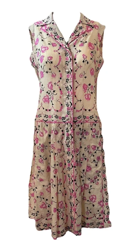 Pucci 1960's Pale Pink Floral Cotton Dress Tunics Silk luxurious