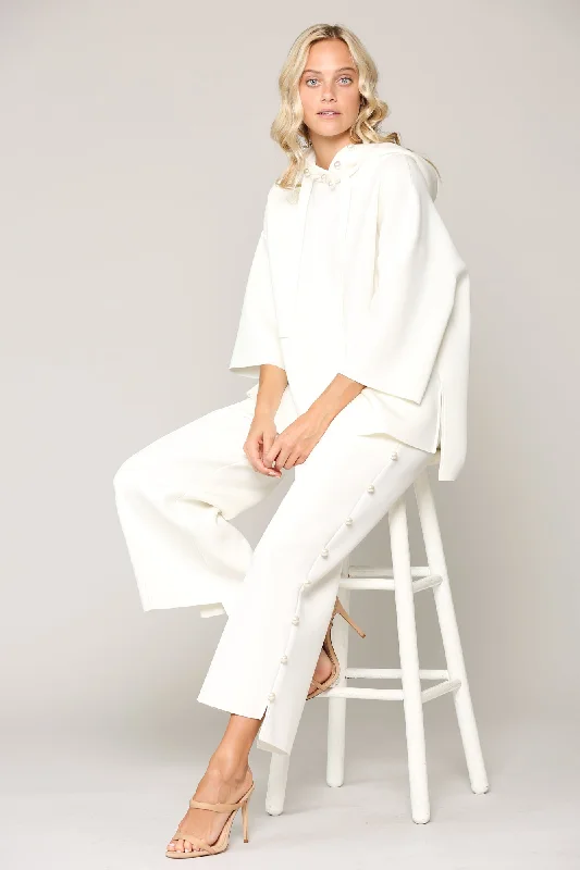 Francine Pearl Hoodie Hoodie with Zipper Placket Modern Functional