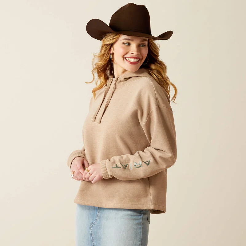 Women's Ariat Essential Logo Hoodie Hoodie with Ribbed Cuffs Snug Fit Comfort