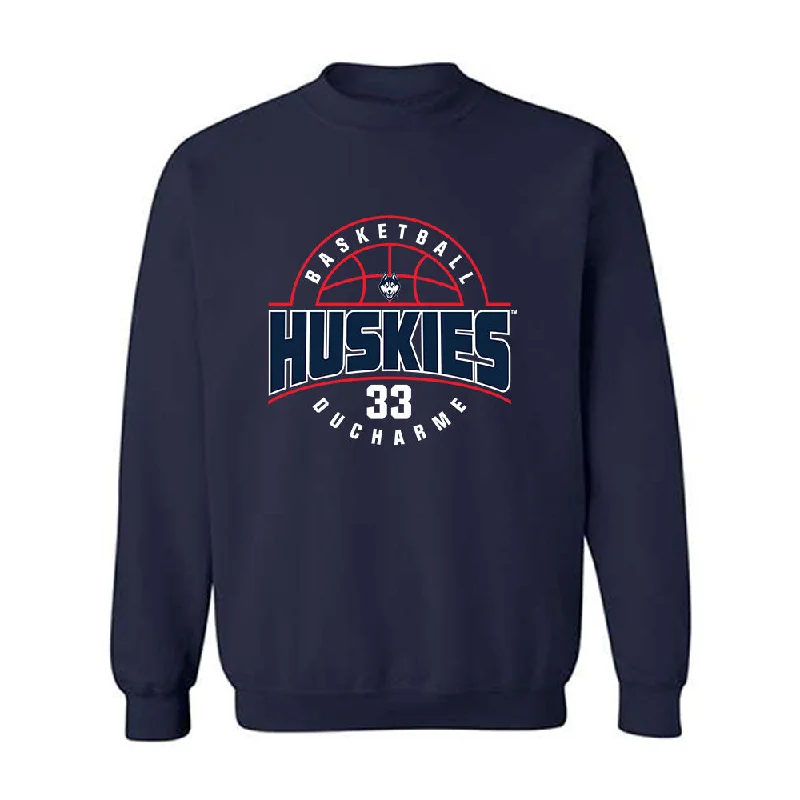 UConn - NCAA Women's Basketball : Caroline Ducharme - Crewneck Sweatshirt Classic Fashion Shersey Hoodie with Front Slit Layering Stylish UConn - NCAA Women's Basketball : Caroline Ducharme - Crewneck Sweatshirt Classic Fashion Shersey Hoodie with Front Slit Layering Stylish