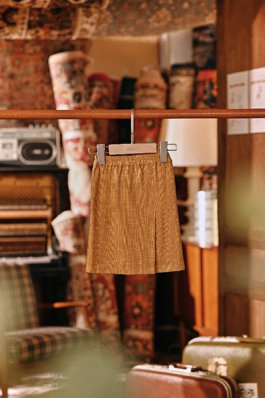 The Akar Kita Babies Folded Skirt - Nature Gold denim skirt classic