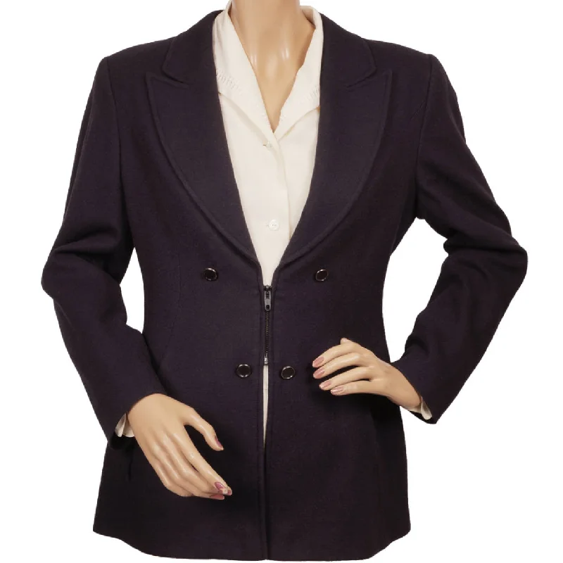 Vintage 1990s State of Claude Montana Navy Blue Wool Jacket Size 8 Satin Jacket Silk Jacket Chiffon Jacket Vintage 1990s State of Claude Montana Navy Blue Wool Jacket Size 8 Satin Jacket Silk Jacket Chiffon Jacket